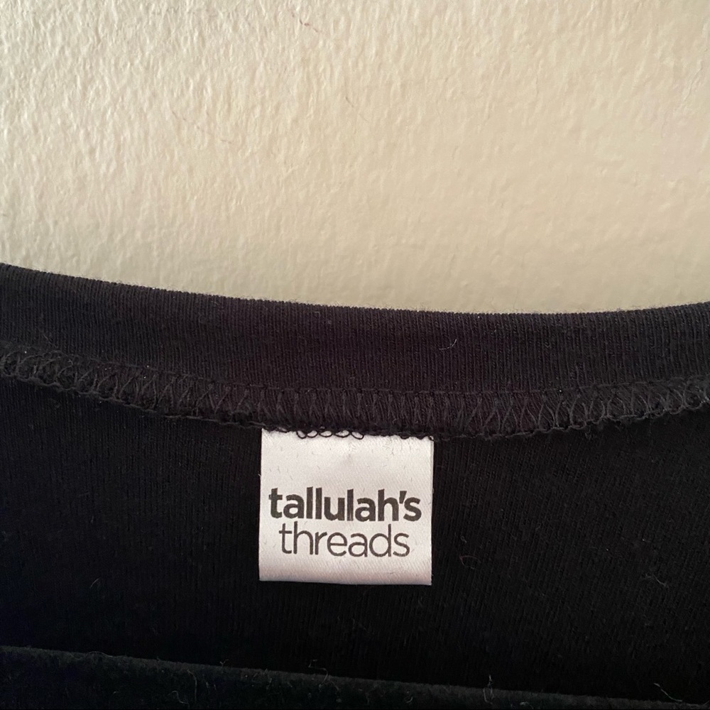 Dolls Kill Tallulah Threads Black Cotton Dress with Silver Glitter Stars - Picture 3 of 6